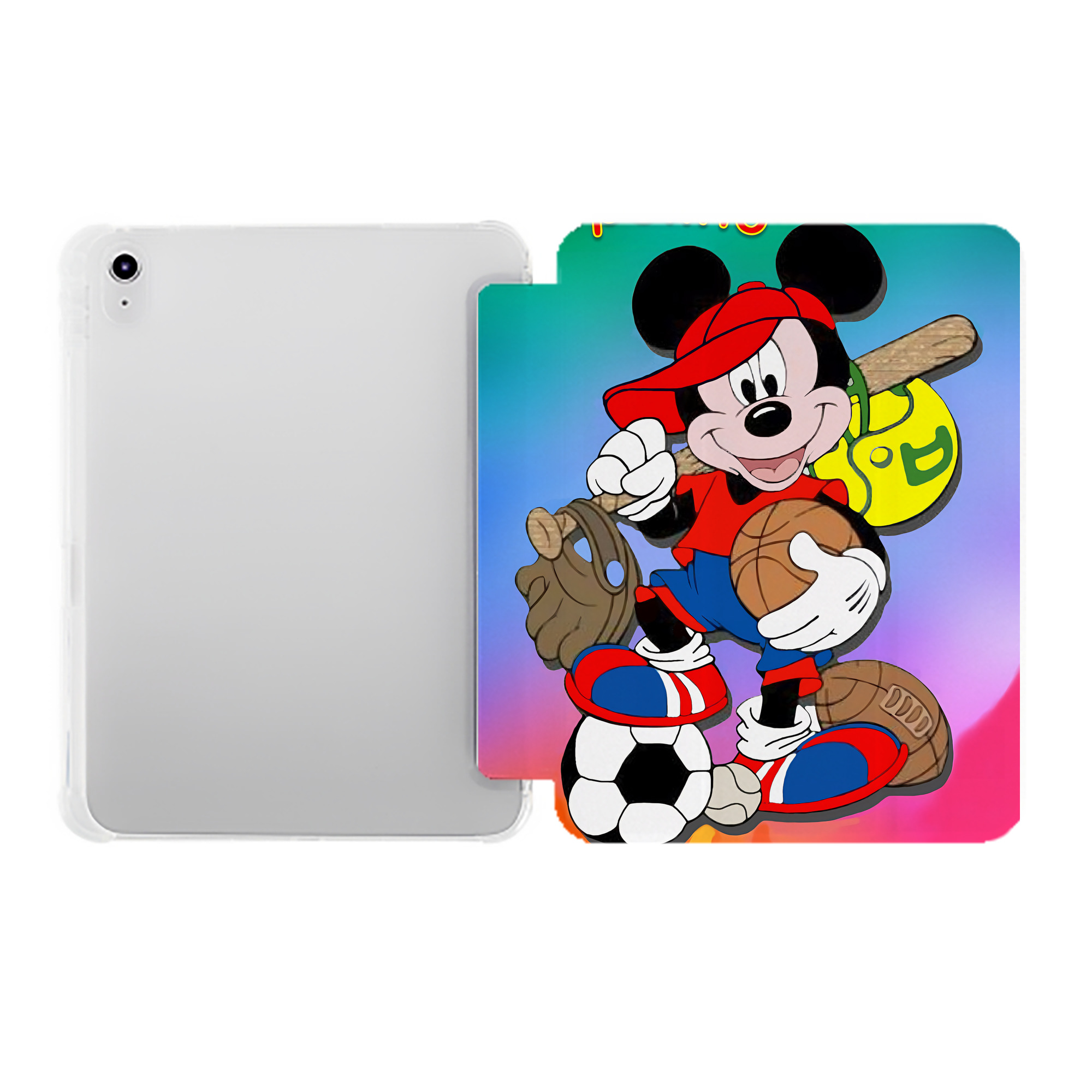 （画像用） ミッキーマウス Mickey Mouse IPad ケース ペン収納付き 三つ折りスタンド PUレザー×シリコン 対応機種9.5/10.5/10.9インチ
